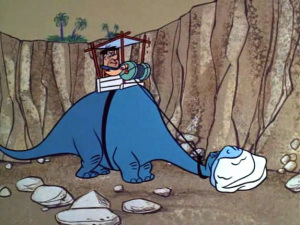 Dad and Fred Flintstone knew where to find a brontosaurus