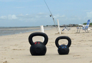 Kettlebell training and the beach go perfect together!