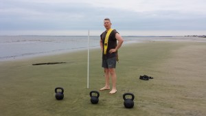 mark mellohusky iron line kettlebell training beach workout seven stars barefoot exercises